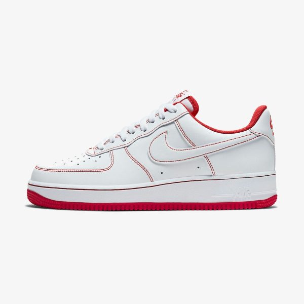 Nike Air Force 1 '07 'Contrast Stitch - White University Red'