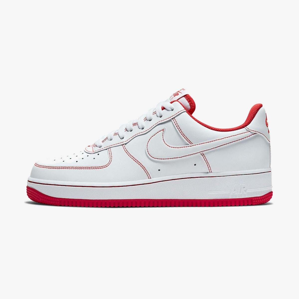 Nike Air Force 1 '07 'Contrast Stitch - White University Red'