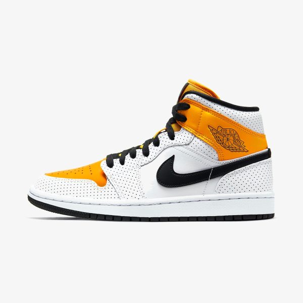 Wmns Air Jordan 1 Mid 'Perforated - White University Gold'