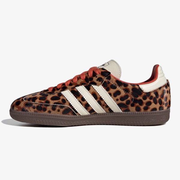 women's samba leopard pack - Women's adidas cheetah-print Samba with black leather details and red lining