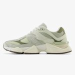 nb 9060 olivine - New Balance Olivine sneaker with green mesh, suede overlays, and sculpted sole