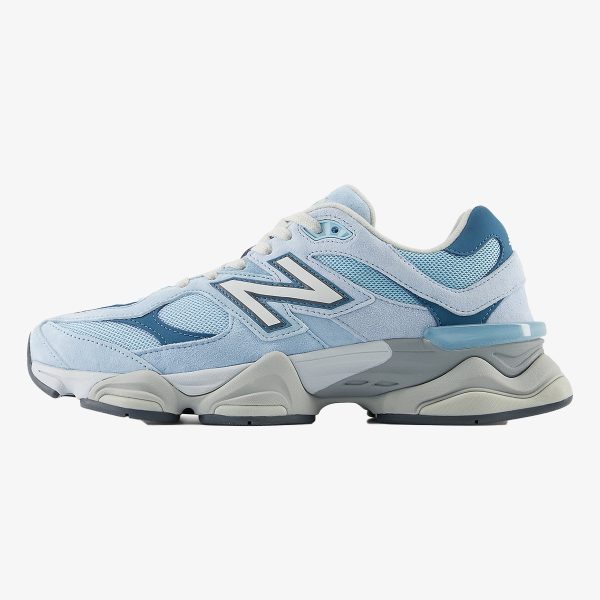 NB 9060 Chrome Blue sneaker with light blue mesh, darker blue overlays and grey sole