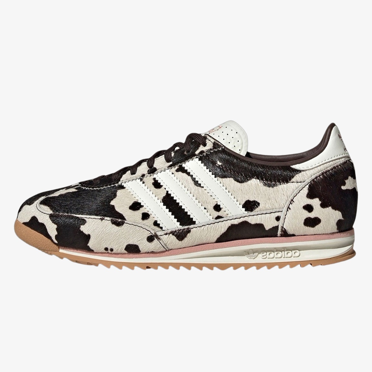 women's sl72 og - Women’s SL72 OG sneaker in white and black cow print with low-profile sole