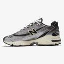 1000 silver metallic - Silver metallic 1000 sneaker with black mesh, silver overlays, and cream midsole