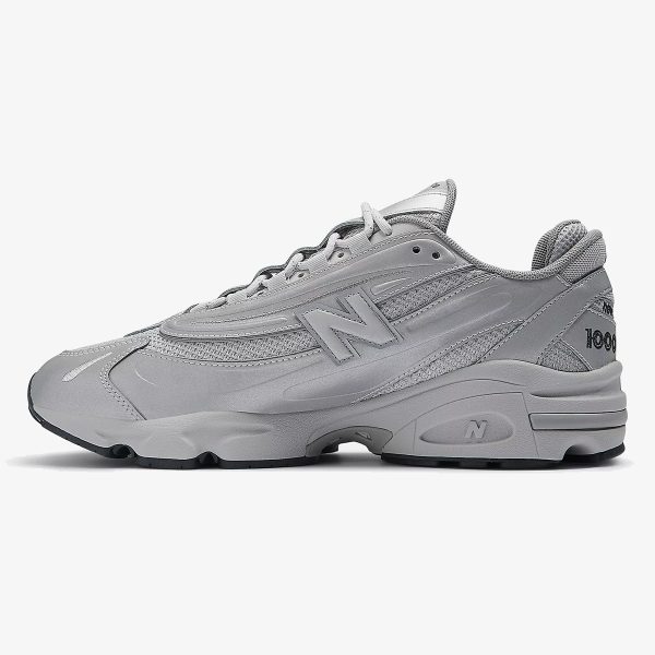 1000 reflective pack raincloud - Silver Metallic and Raincloud 1000 sneaker with reflective overlays and grey sole