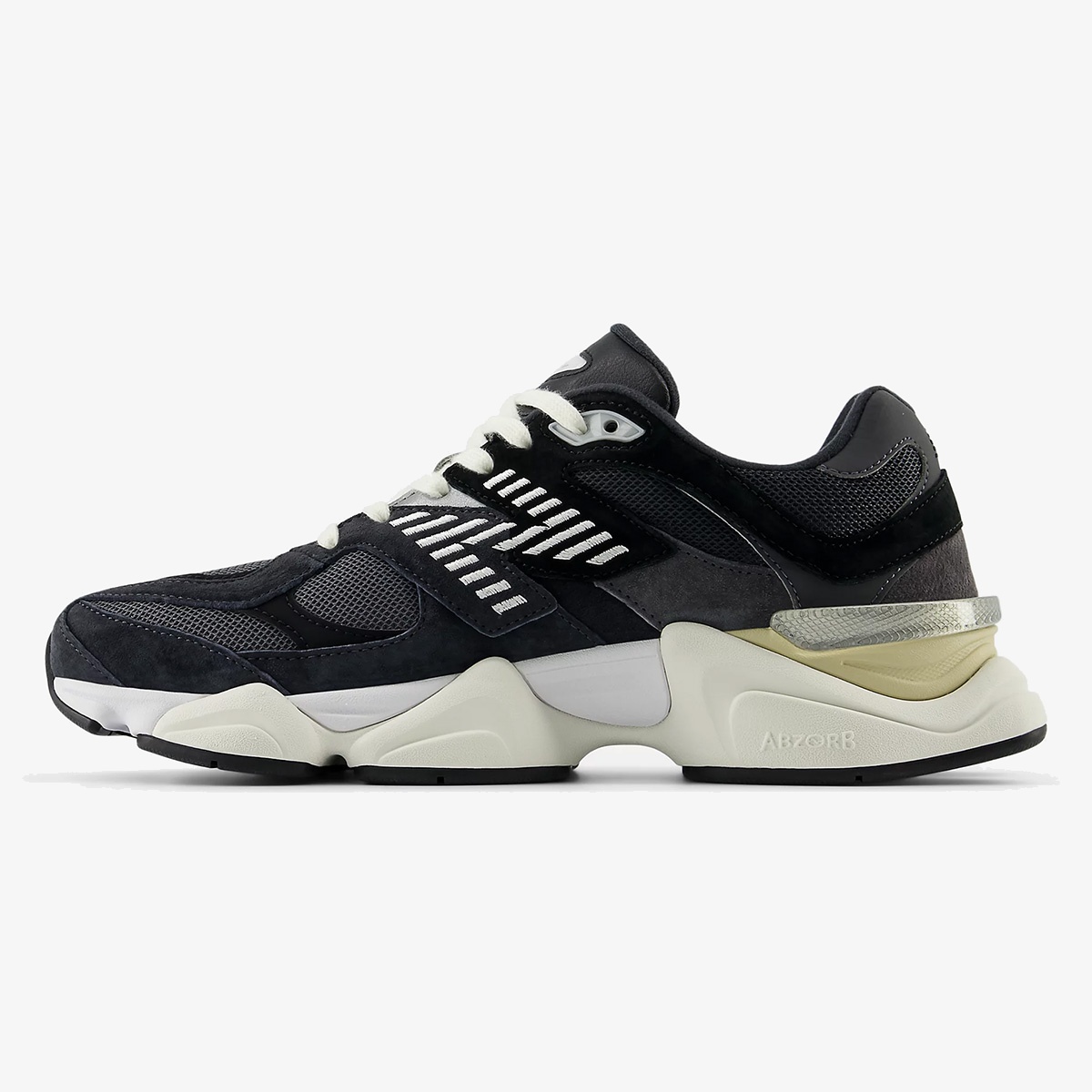 NB 9060 Black Phantom Magnet sneaker with tonal black and grey layered upper