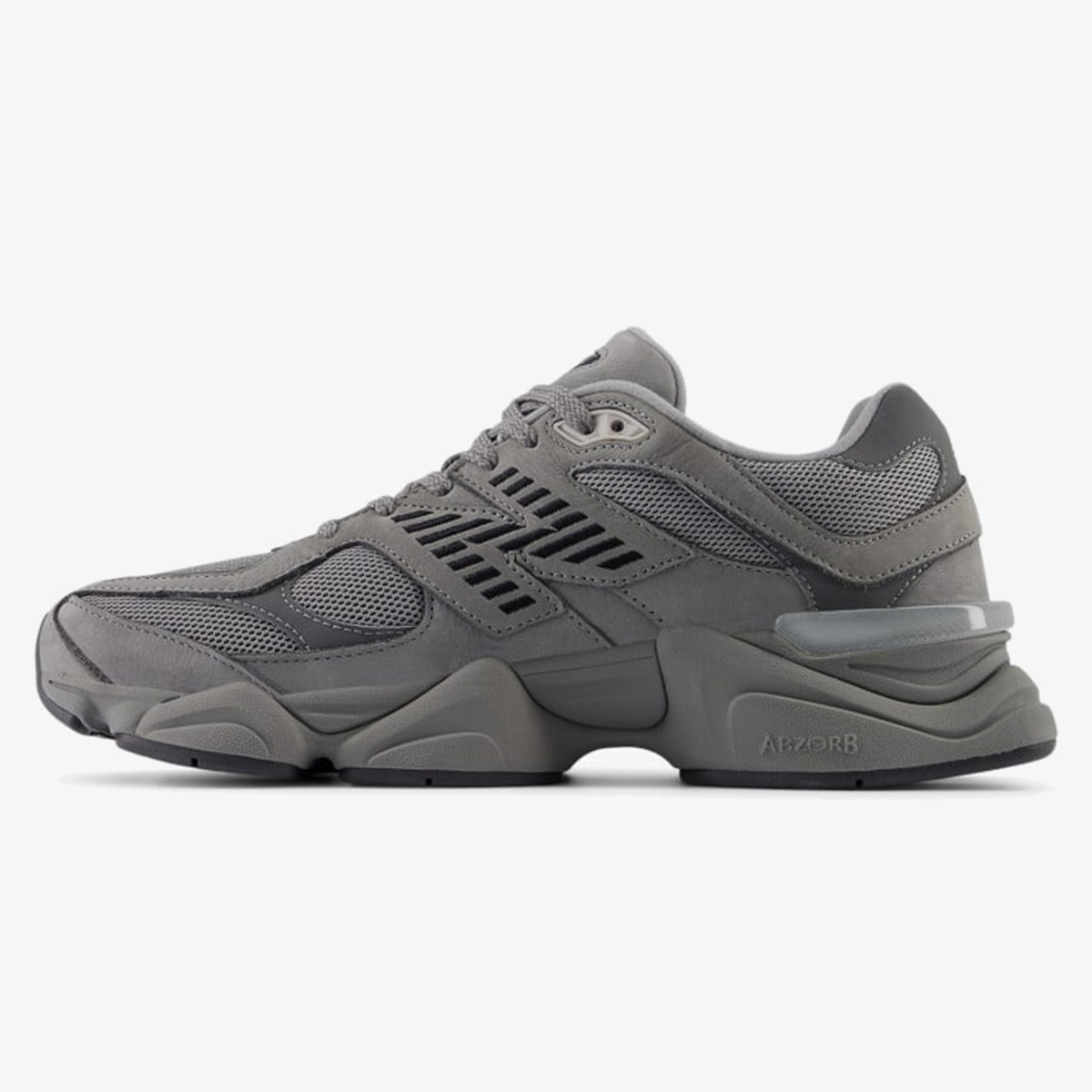 Shadow Grey NB 9060 sneaker with nubuck overlays and sculpted sole