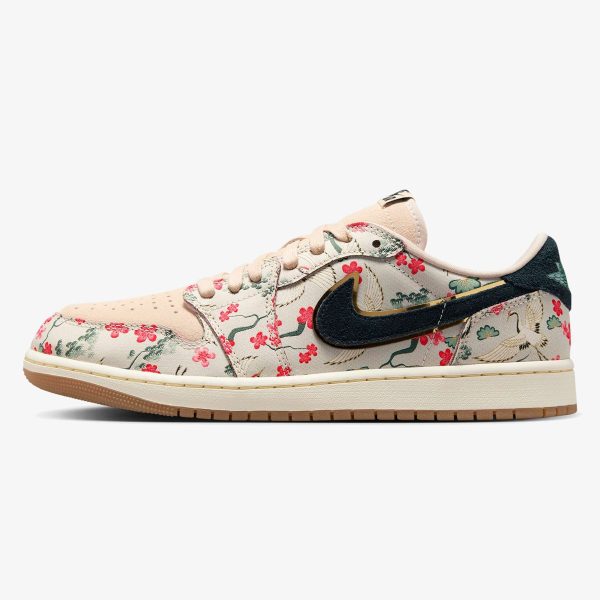 jordan 1 retro low og - Rui Hachimura Cranes Jordan low-top sneaker with Oatmeal suede and patterned panels