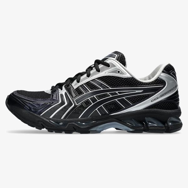 atmos undermycar kayano 14 - black Pure Silver ASICS collaboration runner with metallic trim and visible GEL cushioning
