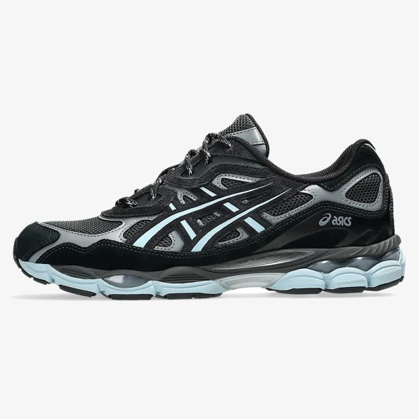 atmos lagua gem gel nyc - Blue Topaz Gel-NYC sneaker with black and Starlight Blue layered panels