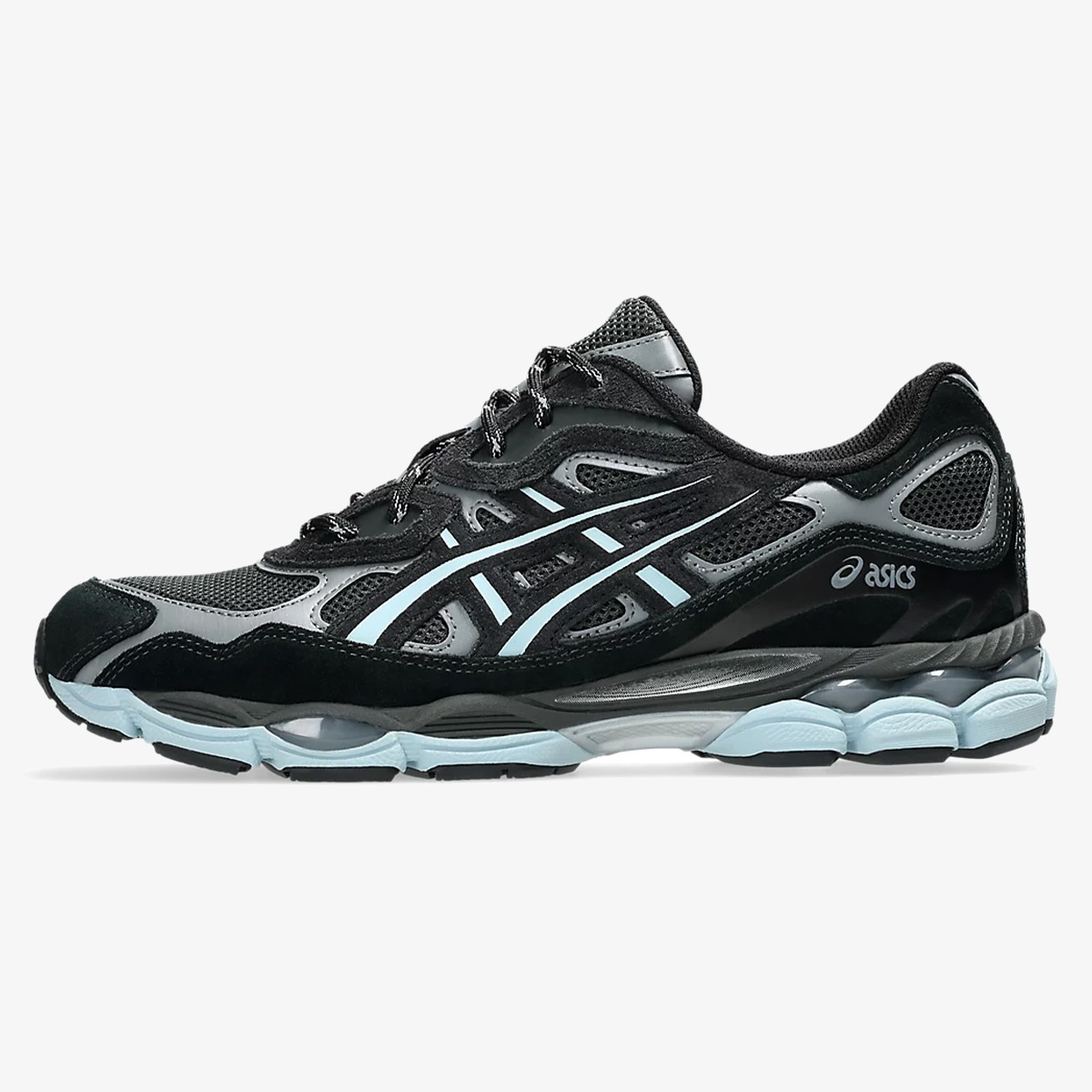 atmos lagua gem gel nyc - Blue Topaz Gel-NYC sneaker with black and Starlight Blue layered panels