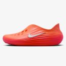Safety Orange ReactX Rejuven8 recovery shoe with silver Swoosh and ventilation holes