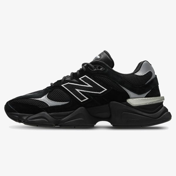 Black Purple 9060 sneaker with dark suede overlays and sculpted sole