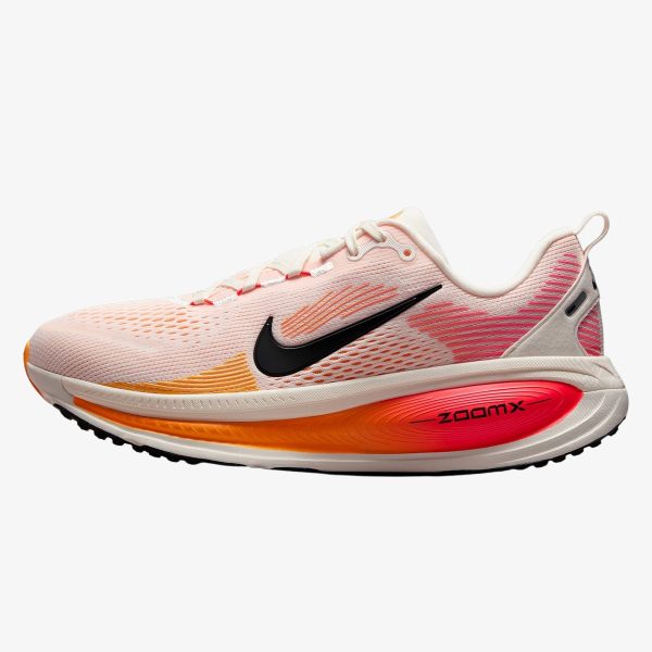 wmns vomero 18 - Sail Bright Crimson Vomero 18 sneaker with orange accents and cushioned sole