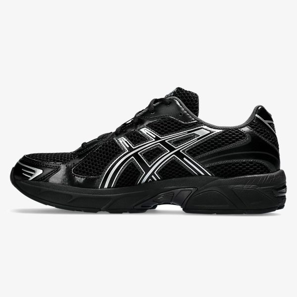 gel-1130 black pure silver - Black Pure Silver GEL-1130 sneaker with mesh upper and metallic ASICS stripes