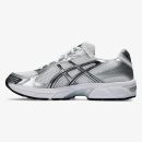gel-1130 white pure silver - White Pure Silver GEL-1130 sneaker with mesh upper and silver stripe details