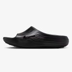 ReactX Rejuven8 Slide Triple Black sandal with molded strap and contoured foam footbed