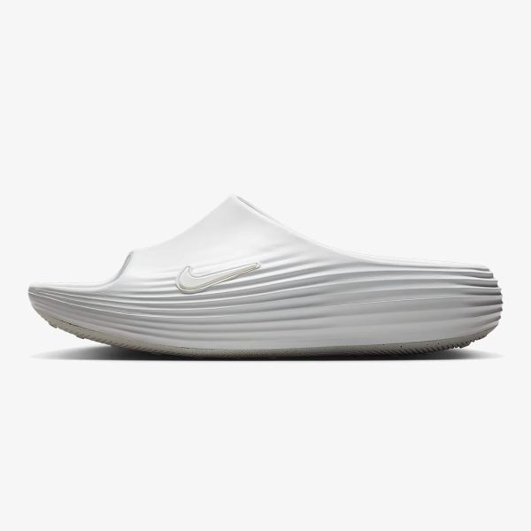 ReactX Rejuven8 Slide Summit White sandal with molded strap and tonal contoured footbed