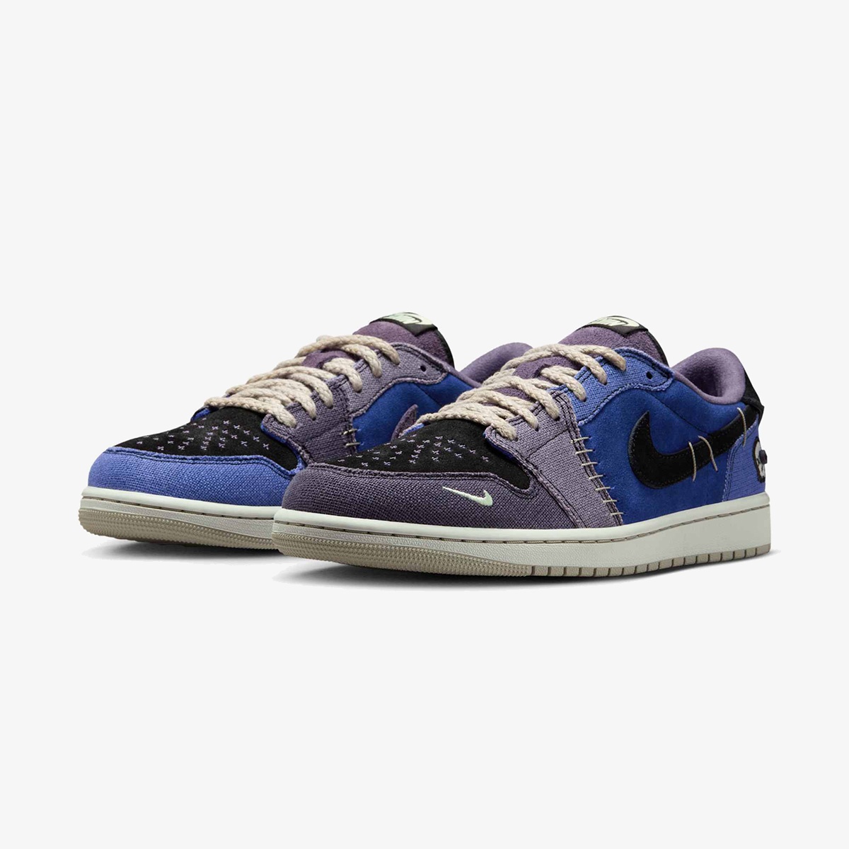 purple jordan low sneakers - Side product view