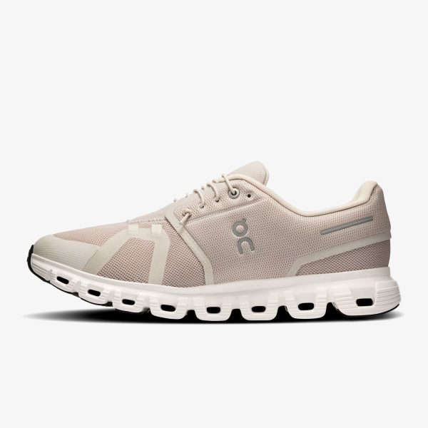 on cloud 6 pearl white - Pearl White Cloud 6 sneaker with light neutral upper, speed laces, and CloudTec sole