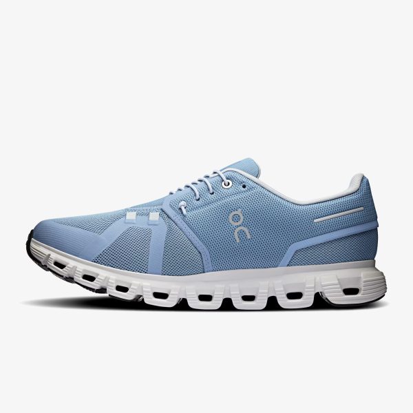cloud 6 chambray white - Chambray White Cloud 6 sneaker with pale blue upper and white sole