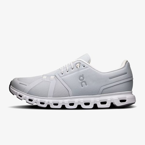on cloud 6 glacier white - Glacier White Cloud 6 sneaker with light upper, speed laces, and CloudTec sole