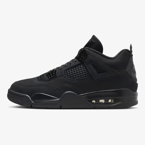 Jordan 4 Black Cat sneaker in black nubuck with tonal branding
