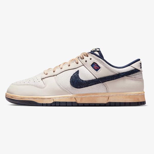 nike dunk low phantom - Phantom Nike Dunk Low sneaker with navy, grey, red and yellow accents