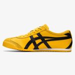 Yellow and black Mexico 66 Kill Bill sneaker with leather upper and Tiger Stripes
