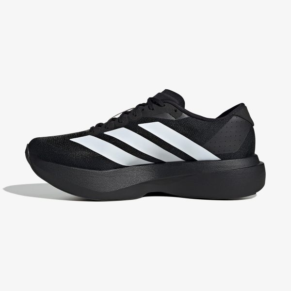 adizero evo sl black white - Black and white Adizero Evo SL sneaker with oversized white three-stripes