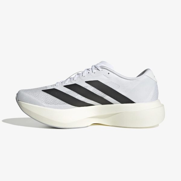 adizero evo sl white black - White and black Adizero Evo SL sneaker with oversized three-stripes
