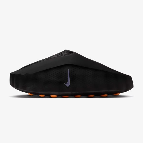 mind 001 black chrome - Black Chrome Mind 001 mule with textured outsole nodes and Hyper Crimson accents