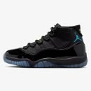 jordan 11 gamma blue - Gamma Blue Jordan 11 sneaker with black patent leather mudguard and translucent outsole