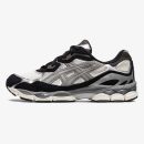 Ivory and Clay Grey Gel-NYC sneaker with layered upper and black suede accents