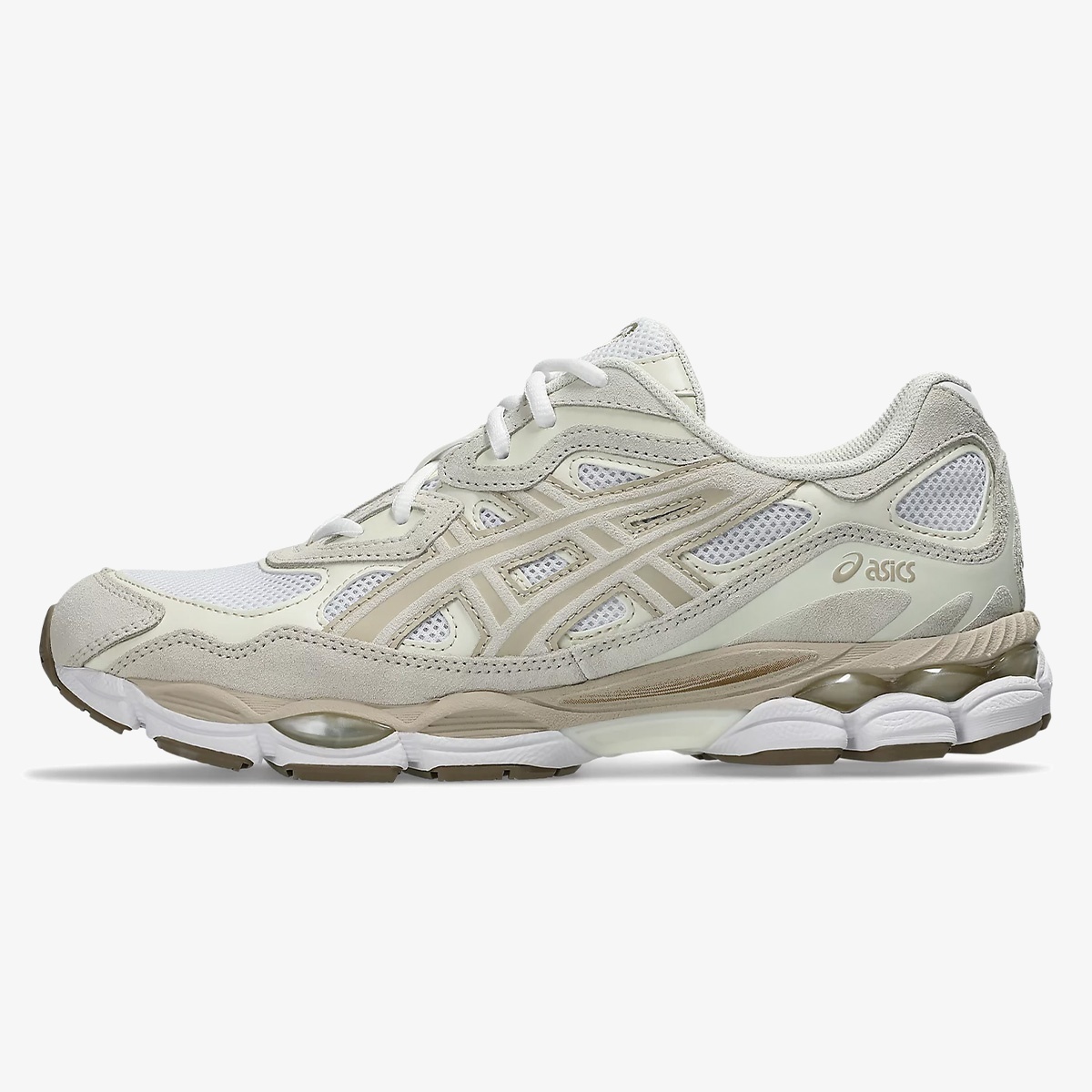 White and Feather Grey Gel-NYC sneaker with layered sportstyle upper