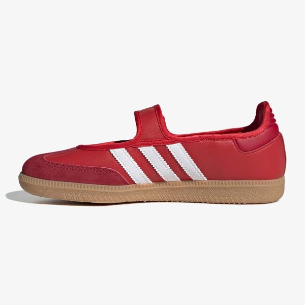 Scarlet Gum Samba Jane shoes with red leather upper and midfoot strap