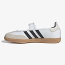 White Black Gum Samba Jane shoes with grey suede forefoot overlay