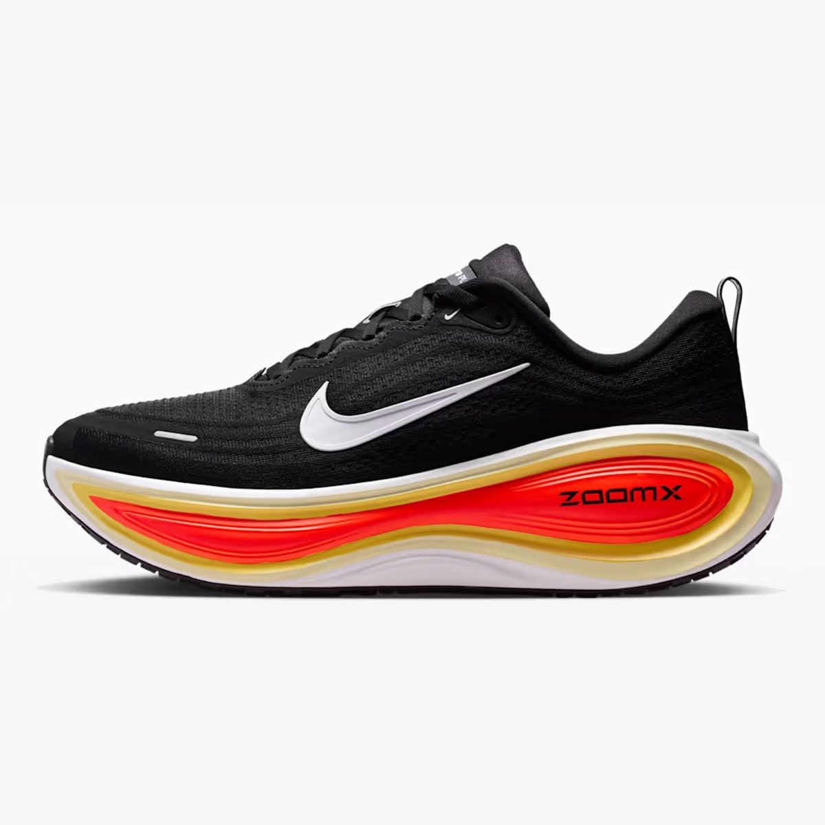 vomero plus black bright crimson - Black and Bright Crimson Vomero Plus road running sneaker with mesh upper