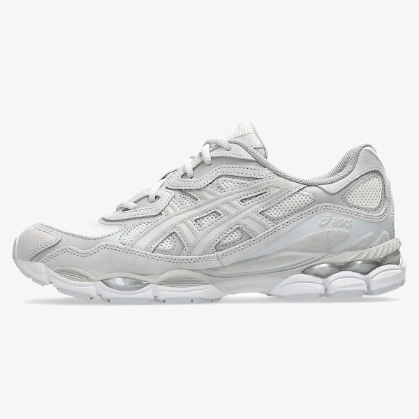 Cream and Cloud Grey Gel-NYC sneaker with layered neutral upper