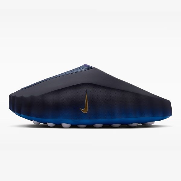 Blackened Blue Nike Mind mule with gradient foam upper and articulated nodes