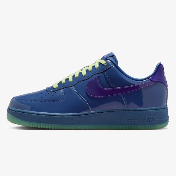 air force 1 mystic navy - Mystic Navy patent leather Nike AF1 with violet accents and lime details