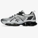 gel quantum kinetic mid grey - Mid Grey and Pure Silver GEL-Quantum Kinetic sneaker with sculpted sole