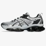 gel quantum kinetic mid grey - Mid Grey and Pure Silver GEL-Quantum Kinetic sneaker with sculpted sole