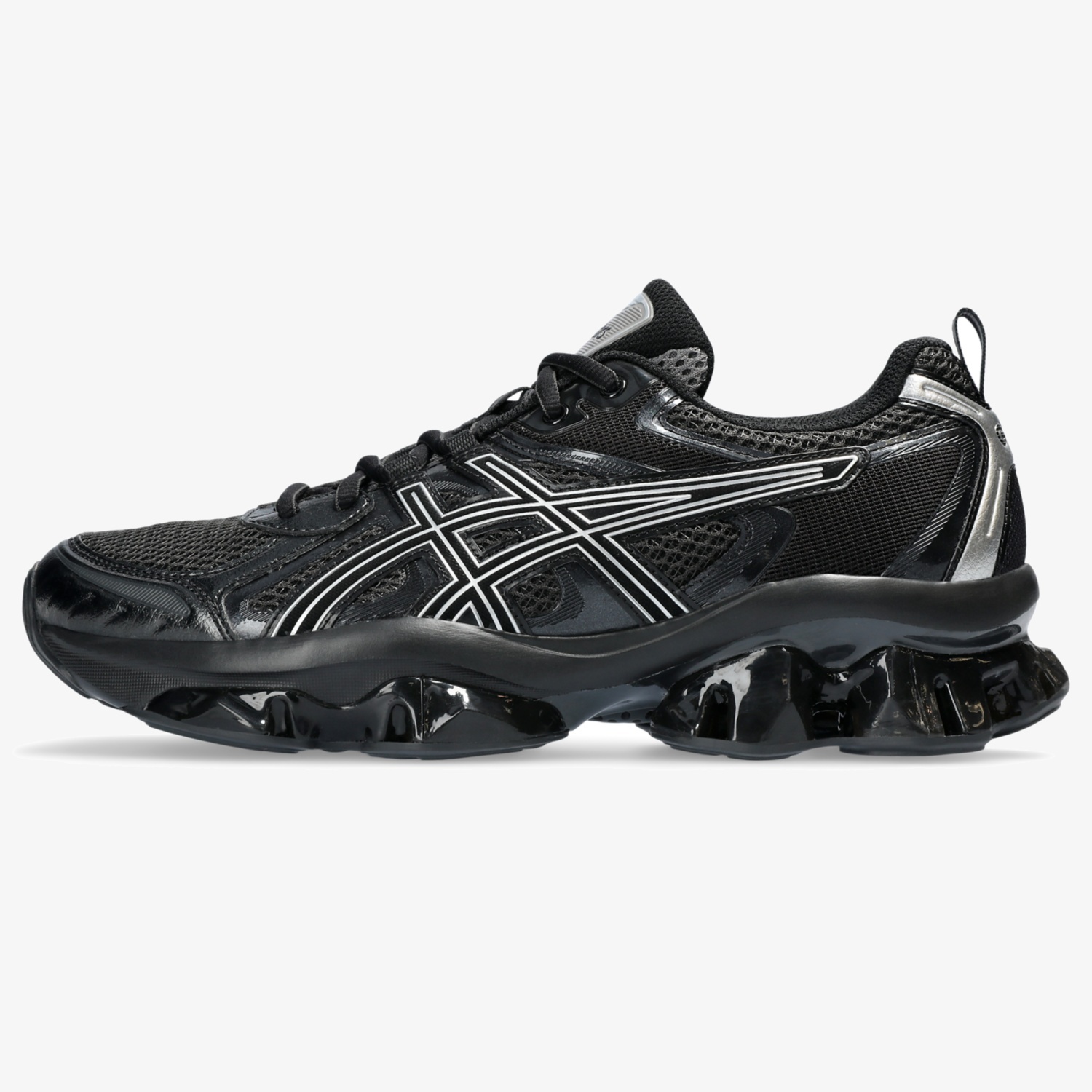 gel quantum kinetic graphite grey - Graphite Grey and Black GEL-Quantum Kinetic sneaker with sculpted sole