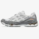 gel nyc cloud grey - Cloud Grey and Cement Grey GEL-NYC sneaker with orange accent detail