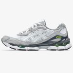 gel nyc white glacier grey - White and Glacier Grey GEL-NYC sneaker with layered side panels