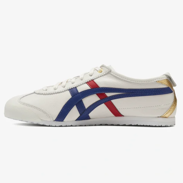 Mexico 66 White Dark Blue sneakers with contrasting Tiger Stripes