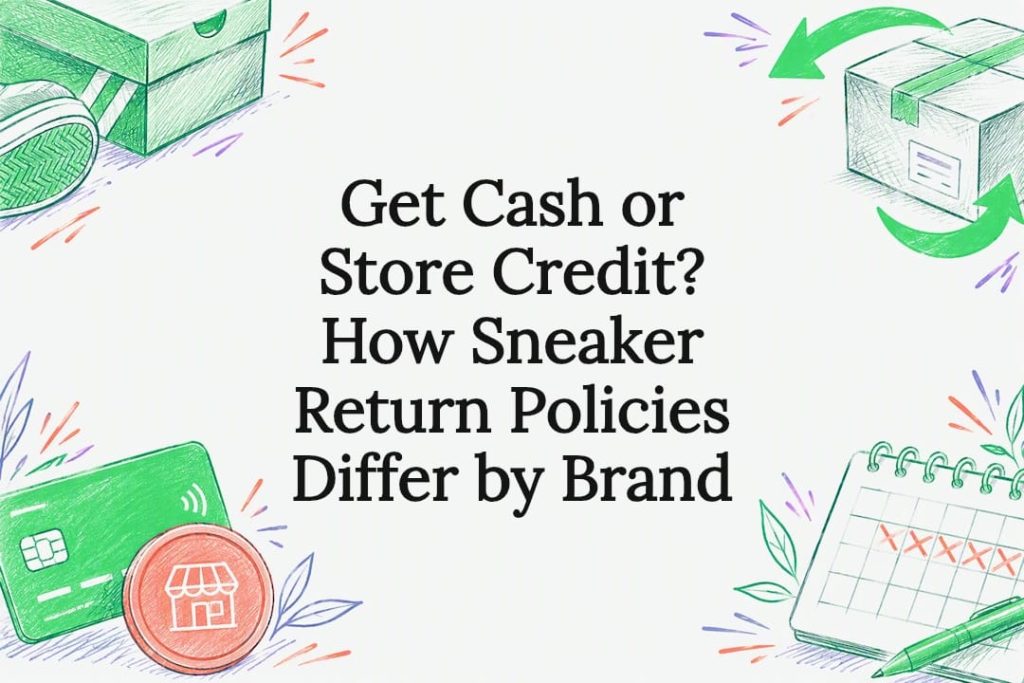 Decorative sneaker return policy title card