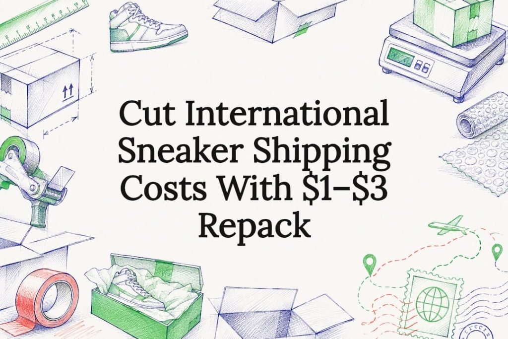 Sneaker shipping cost title card illustration