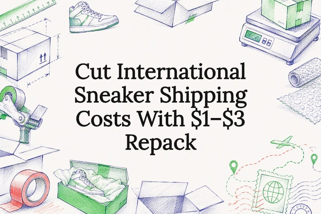 Sneaker shipping cost title card illustration